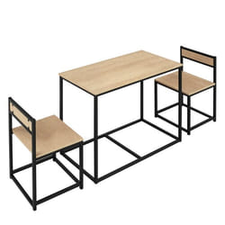HOMCOM - ensemble de salle à manger 3 pièces - Panneau de particules classe E1 - 90x47x76cm - Bois naturel