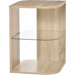 Cette magnifique table basse d'appoint style contemporain mélant l'aspect bois et verre trempé apportera une touche d'éléganc ...