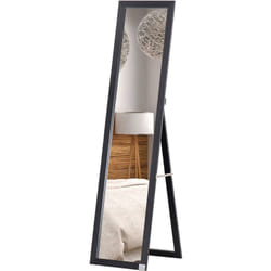Homcom - Miroir sur pied et mural rectangulaire dim. 37L x 48l x 152H cm noir