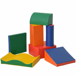 7 blocs de construction en mousse XXL - modules de motricité - jouets éducatifs - certifiés normes EN71-1-2-3 - mousse EPE re ...
