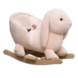 Cheval à bascule - HOMCOM - lapin fauteuil intégré - ceinture de sécurité - fonction sonore clapissement - rose