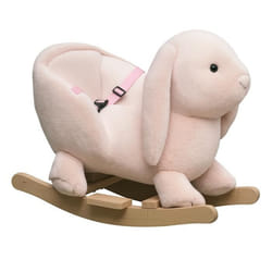 Cheval à bascule - HOMCOM - lapin fauteuil intégré - ceinture de sécurité - fonction sonore clapissement - rose