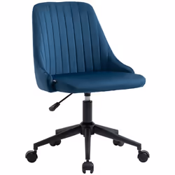 Vinsetto - Chaise de bureau - Velours (100 % polyester) - 50x58x87cm - Bleu
