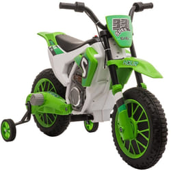 Homcom - Moto cross électrique pour enfant 3 à 5 ans 12 v 3-8 Km/h avec roulettes latérales amovibles dim. 106,5L x 51,5l x 68H cm vert