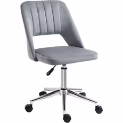 Cette splendide chaise de bureau design contemporain avec dossier ajouré strié aspect velours et piètement chromé ajoutera un ...