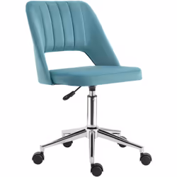 Description générale Cette chaise de bureau au design contemporain, avec son dossier ajouré strié et son revêtement aspect ve ...