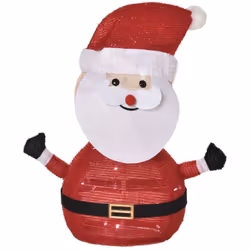 Père Noël Lumineux LED 51H cm - décoration de Noël LED - décoration Lumineuse de Noël - 30 LEDs 3 Clignotantes - Blanc Froid