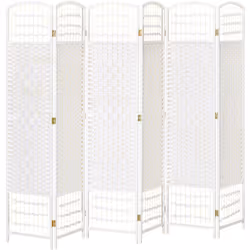 Description générale Succombez au charme de ce superbe paravent intérieur 6 panneaux en bois de peuplier, bambou et fibres de ...