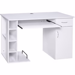 Description générale Ce bureau informatique HOMCOM est idéal pour aménager un coin de travail dans un style simple et épuré.  ...