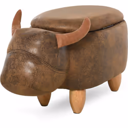 Bien plus qu'un simple pouf, cet élément de décoration avec coffre de rangement au look atypique reprend la forme d'une vache ...
