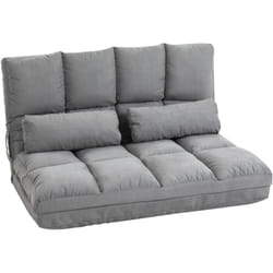 Homcom - Chauffeuse - matelas d'appoint pliant - fauteuil convertible - inclinaison dossier réglable 14 positions - 2 coussins inclus - polyester