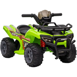 Homcom - Buggy électrique enfant quad électrique pour enfant de 18 à 36 mois effet lumineux 6 v 2 Km/h max. métal pp vert