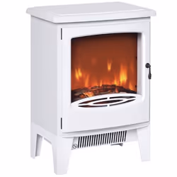 Cheminée électrique poêle style néo-rétro 900-1800 W simulation flammes LED luminosité réglable porte verre trempé acier ABS ...