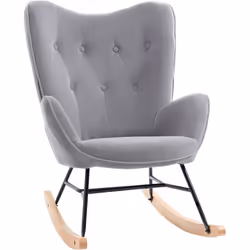 Description générale Basculez entre détente et confort avec ce magnifique rocking chair à oreilles. Délicatement rétro, ce fa ...