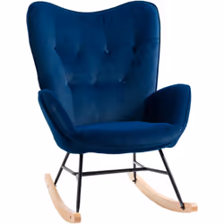 Description générale Basculez entre détente et confort avec ce magnifique rocking chair à oreilles. Délicatement rétro, ce fa ...