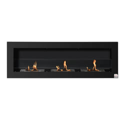 Cheminée bioéthanol - HOMCOM - murale encastrable - 3 brûleurs 3 l au total - environ 3 h de durée de combustion - acier inox noir