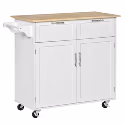 HOMCOM - Desserte de cuisine - MDF - 104x46x91cm - Blanc