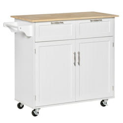 HOMCOM - Desserte de cuisine - MDF - 104x46x91cm - Blanc