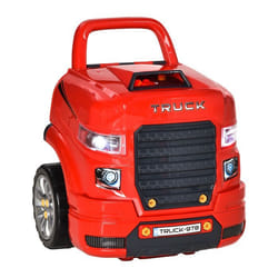Camion mécano 2 en 1 - jeu d'imitation mécanicien - nombreux accessoires total de 61 pièces - effets sonores et lumineux - PP ABS rouge