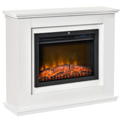 Cheminée électrique - HOMCOM - Grande taille 2000 W - Effet flammes LED - Blanc