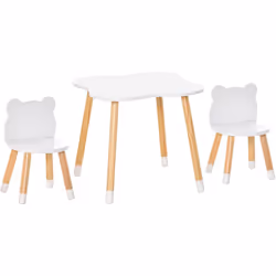Description générale Émerveillez vos enfants avec cet ensemble table et chaises au design scandinave motif ourson. Parfait po ...