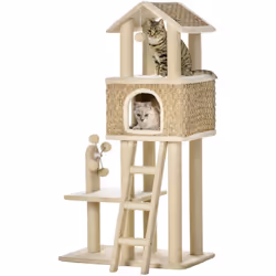 Description générale Ce superbe arbre à chats au style cosy chic, combinant des revêtements en cordes d'algues tressées et en ...