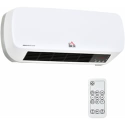 Radiateur mural soufflant 2000 W - chauffage céramique PTC - 3 niveaux de puissance - télécommande incluse blanc noir