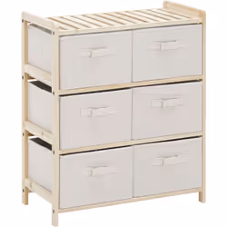 Description générale Cette jolie commode beige en bois clair de sapin est le meuble idéal pour ranger vos vêtements et access ...