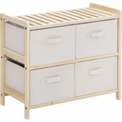 Description générale Cette jolie petite commode bicolore beige en bois clair de sapin est idéale pour ranger des vêtements et ...
