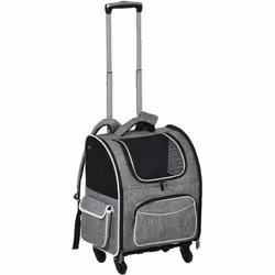 Ce trolley chic est idéal comme un sac à dos ou un chariot pour transporter les petits chiens, chats et autres animaux domest ...