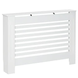 Cache-radiateur HOMCOM Design à Lattes Panneau Cabinet MDF Blanc - 112L x 19l x 81H cm