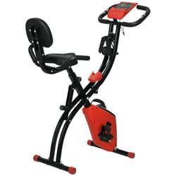 Vélo dappartement pliant 8 niveaux de résistance magnétique dossier selle réglable écran LCD suspensions support tablette