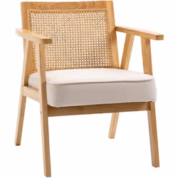 Description générale Ce magnifique fauteuil lounge allie confort et esthétique avec sa structure en bois d'hévéa, son dossier ...