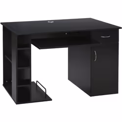 Description générale Ce bureau informatique HOMCOM est parfait pour aménager un coin de travail au style simple et épuré. Il ...