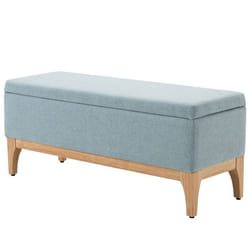 Banc de rangement - HOMCOM - coffre avec couvercle amovible style scandinave bout de lit - lin - 110x39x45cm - vert clair