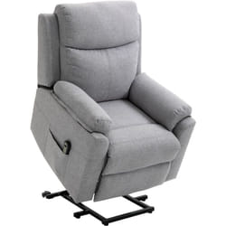 Homcom - Fauteuil de relaxation électrique - fauteuil releveur inclinable avec repose-pied ajustable et télécommande - tissu polyester aspect lin