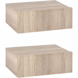 Description générale Ce lot de 2 tables de chevet murales au design contemporain vous permettra d'aménager votre chambre avec ...