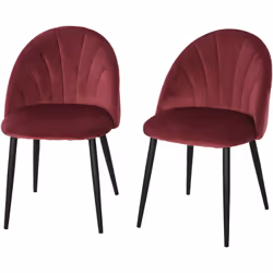 Description générale Ce lot de 2 chaises au style art déco allie l'élégance du velours à la robustesse des pieds en métal. Co ...