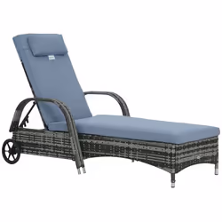 Outsunny - Transat - Résine - 200x73x103cm - Gris