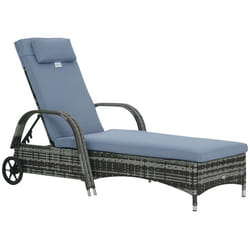 Outsunny - Transat - Résine - 200x73x103cm - Gris
