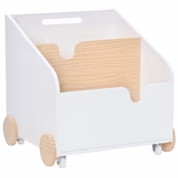 HOMCOM - boîte de rangement pour enfants - MDF - 40x43x43cm - blanc bois naturel