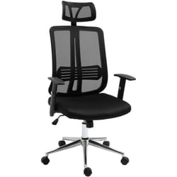 Vinsetto Fauteuil de bureau manager grand confort chaise de bureau réglable tissu maille polyester noir