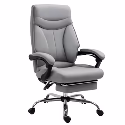 Fauteuil de bureau - Vinsetto - ergonomique - avec repose-pieds - hauteur réglable - dossier inclinable - provitant 360 ° - g ...