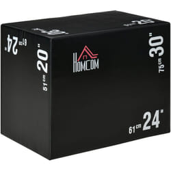 Box jump crossfit - box de pliométrie - boite de saut - 3 hauteurs 51/61/76H cm - charge max. 120 Kg - mousse revêtement pe noir
