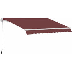 Outsunny - Store banne manuel rétractable aluminium polyester imperméabilisé 3,5L x 2,5l m bordeaux