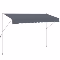Outsunny - Store banne - Aluminium - 400x120x280cm - Gris foncé