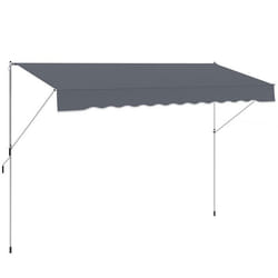 Outsunny - Store banne - Aluminium - 400x120x280cm - Gris foncé