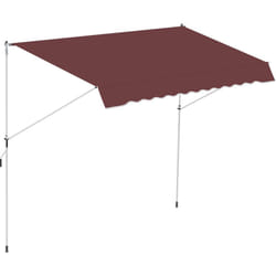 Outsunny - Store banne manuel rétractable 3L x 1,5l m inclinaison et hauteur réglable installation rapide métal alu polyester anti-UV bordeaux