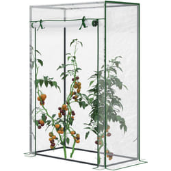 Outsunny - Serre de Jardin serre à tomates 1L x 0,5l x 1,5H m porte zippée déroulante acier thermolaqué pvc haute densité 140 g/m² anti-UV