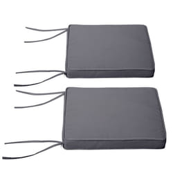 Coussins de chaise - Outsunny - lot de 2 jardin assise déhoussable rembourrage 5 cm - polyester - 45x45cm - gris foncé